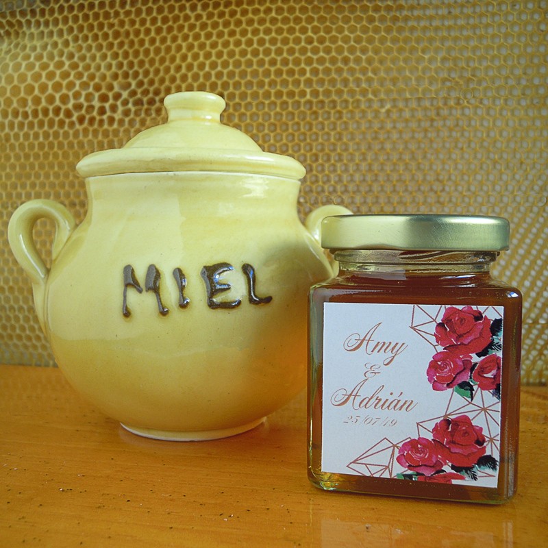 Tarro de miel personalizado para bodas y eventos